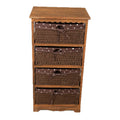 Factory Price Customized Country Living Room Furniture Set Wicker Work Basket Corner Solid Wooden Cabinet