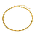 Wholesale Stainless Steel Choker Necklace 18k Gold Plated Flat Curb Chain Necklace