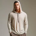 Men's Breathable Knit Hoodie Lightweight Cotton Blend Hooded Sweater for Casual Wear  Summer Knitwear