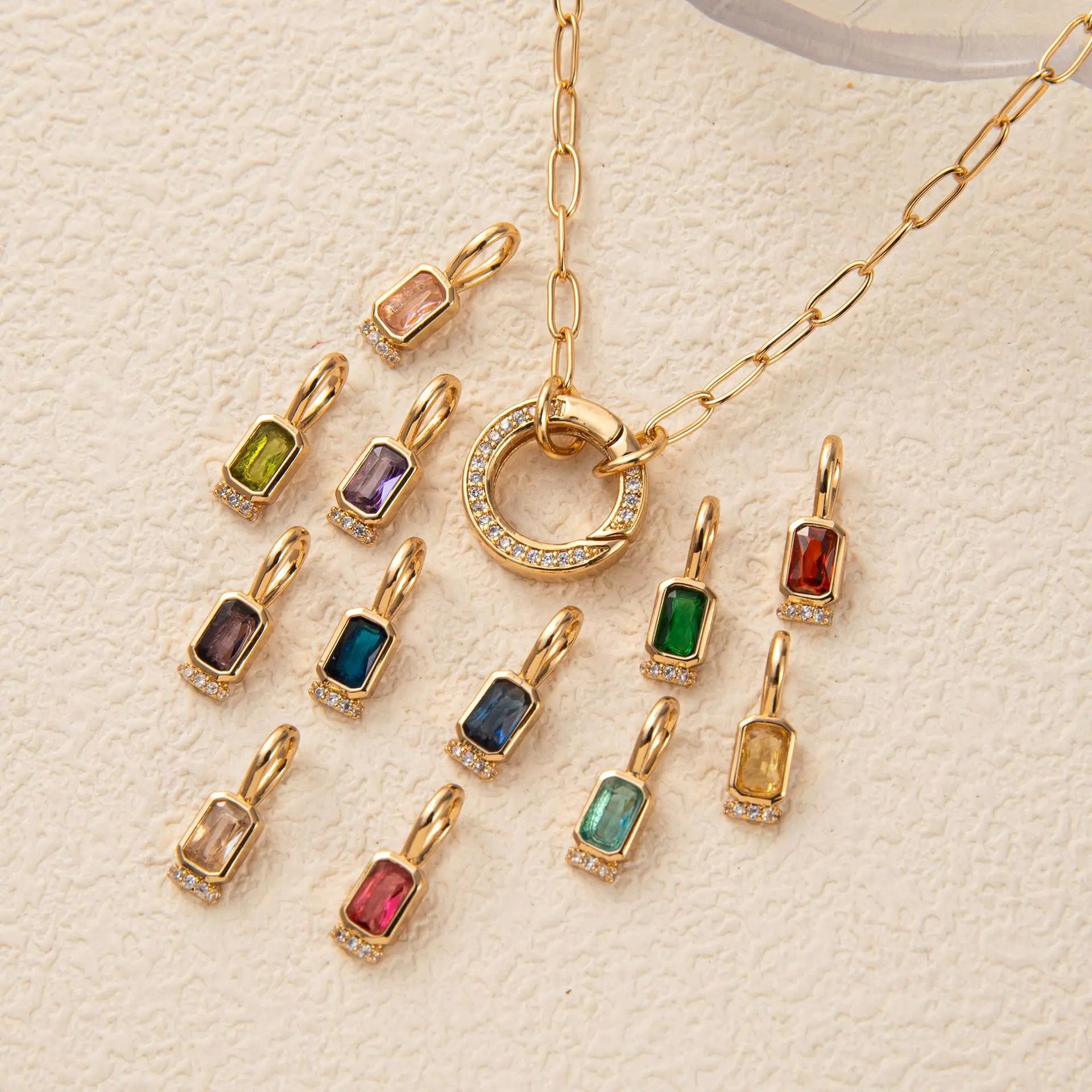Versatile DIY Activity Buckle Pendant with Openable/Closable December Birthstone Simple Chains for Mother's Day Gift