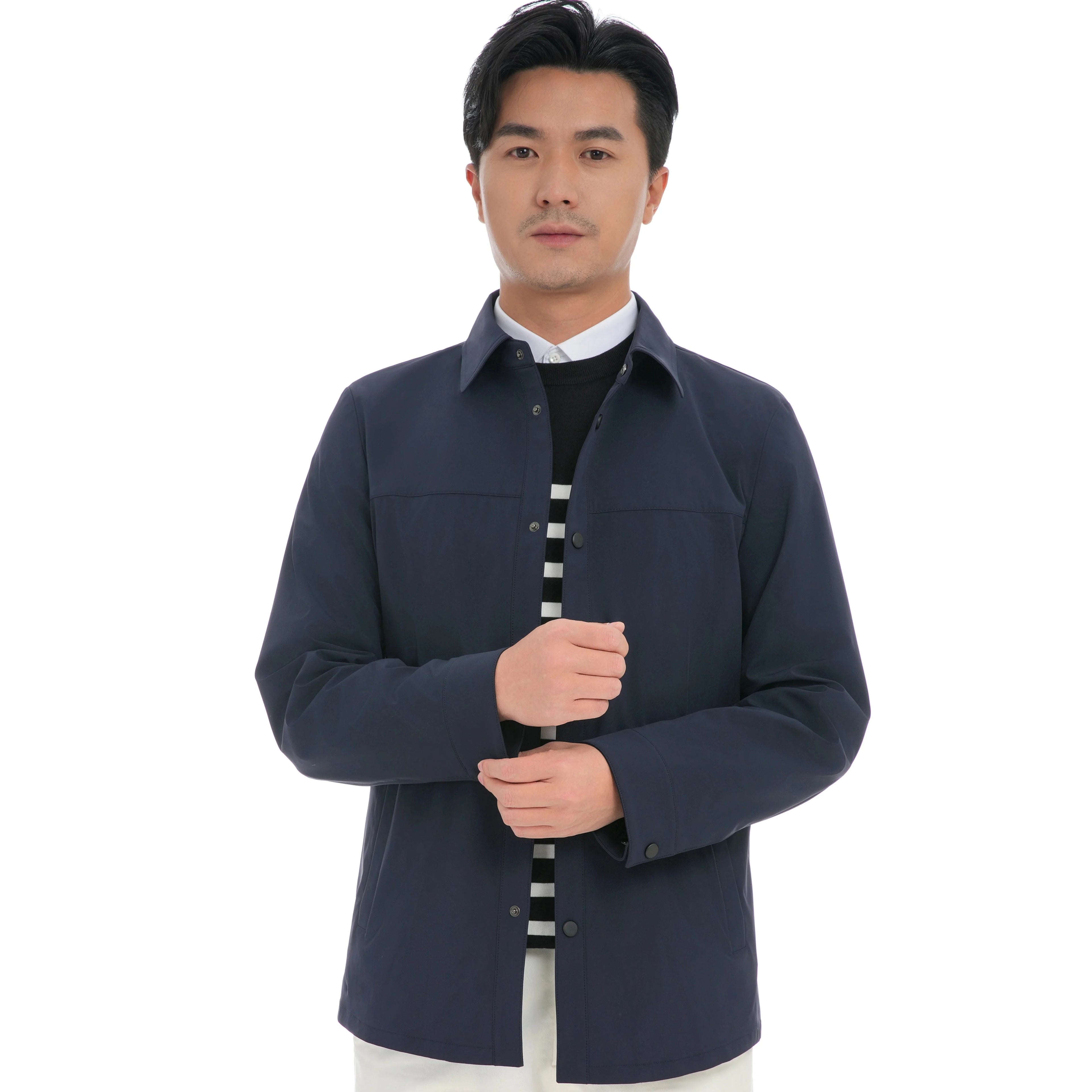 2023 Bosha Men's Customizable Casual Jackets and Coats Solid Dyed Design With Buttons Spring Season ODM Supply