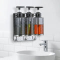 Hotel Amenities Supply Bathroom Shampoo Holder Stainless Steel 304 Triple Shower Shampoo Soap Dispenser Wall Mount
