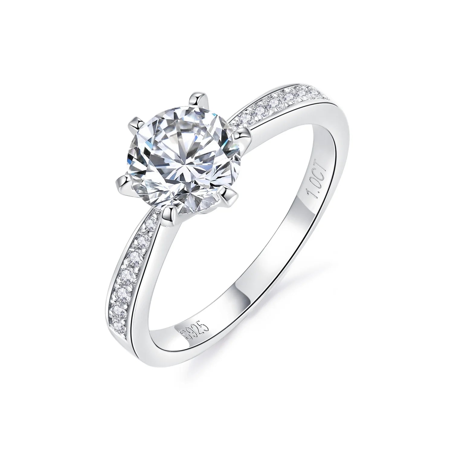 Starsgem D Color Moissanite Diamond Woman Sterling Silver 925 Rings Ready to Ship
