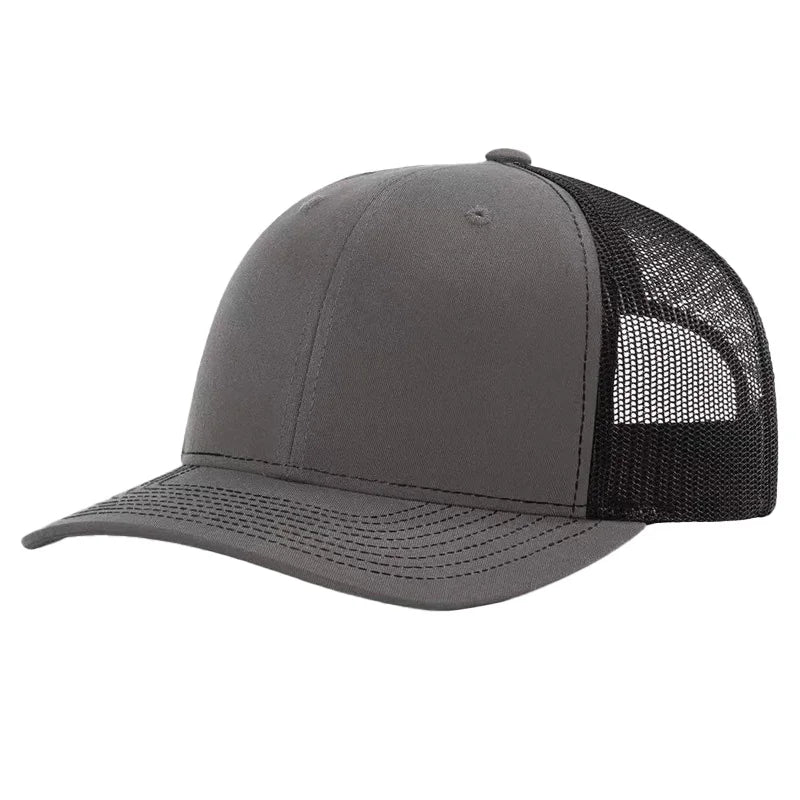Wholesale Unisex 6 Panel Polyester Classic Trucker Cap Custom Logo Curved Brim Mesh Outdoor Beach Fishing Fashion Hip Hop Casual
