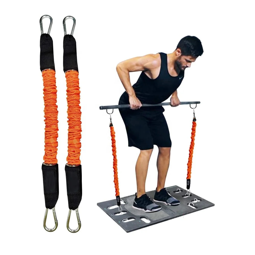 Portable Home Gym Workout Set Whole Body Fitness with Latex Resistance Bands Steel Pull Bar Exercise Handles Push Board