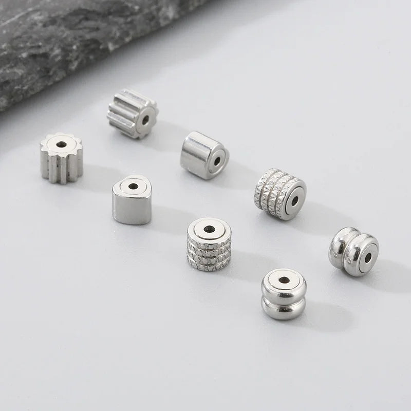 Gold Plated Stainless Steel Earring Back Plug Cap DIY Blocked Ear Accessories for Earrings Jewelry Findings & Components