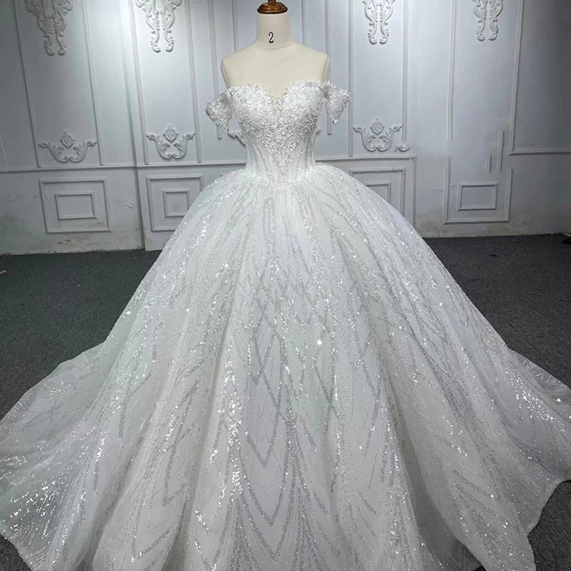 Beaded Full of Sequins Flower Sweetheartwedding Ball Gown Dresses Jancember 6563