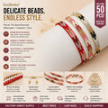 Go2boho Cross-border Ins Wind Color Contrast Imported Beads Hand-woven Boho Classic Pattern Beaded Bracelet Women