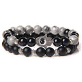 New Arrival 8mm Map Jasper Stone Beaded Bracelet for Men Business Gift with Elastic Fatima Hand Tiger Eye Stone Bracelet Jewelry