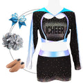 Custom Competition Rhinestone Blue Wholesale Cheerleading Uniforms Sideline Cheer Uniforms Adult Competitive Cheer Uniform