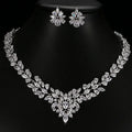 SC Dubai Luxury AAA Zircon Jewelry Sets Shiny Full Diamond Ruby Sunflower Shaped Bridal Necklace Earrings Jewelry Sets for Women