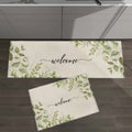 2PCS Non Slip Cushioned Kitchen Rugs and Mats Set for Floor Waterproof Farmhouse Comfort Carpet for Sink Office Laundry