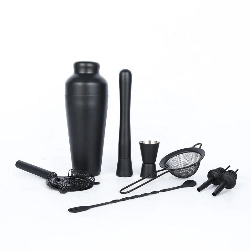 Cocktail Shaker Best Sellers 2023 Factory Price bar Accessories bar Tool Set Golden Supplier Matte Black Cocktail Shaker