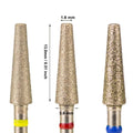 3/32" Nail Drill Accessories Tips E-file Rotary Burrs Safety 4.0mm Manicure Russian Cuticle Taper Barrel Diamond Nail Drill Bits