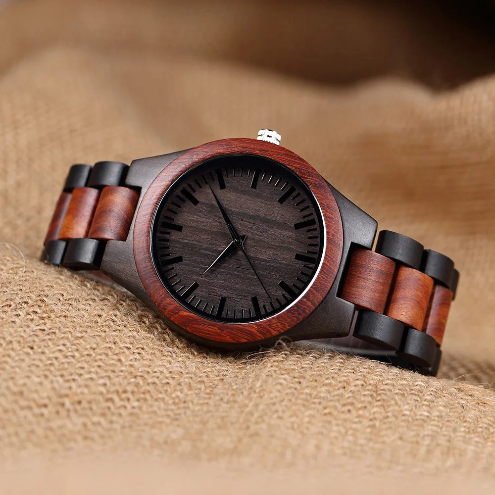 Luxury Top Wooden Watch for Men Fashion Anniversary Wedding Day Gift for Husband Personalized Watch Engraved Custom Wood Watch