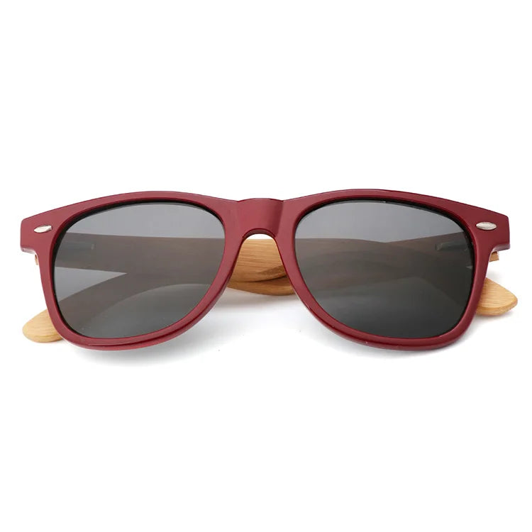 Best Man Sunglass Bamboo Sunglasses Red Wooden Brand Woman Dubery Polarized Gafas De Wood Frame Glasses