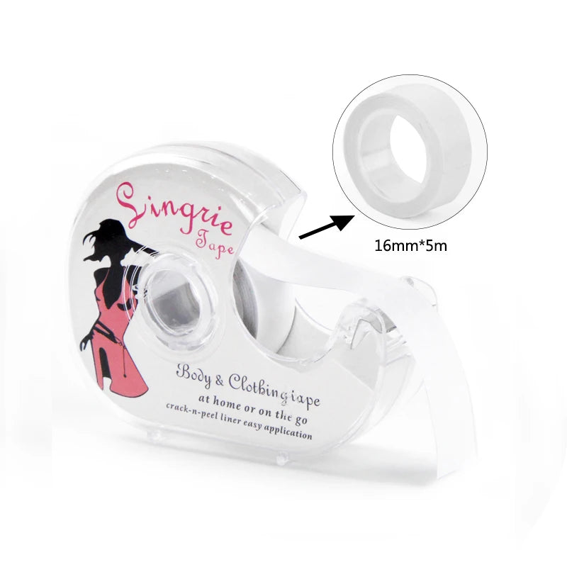 One Time Customizable Fix Clothes Transparent Tape Invisible Double Sided Tape with Cutter