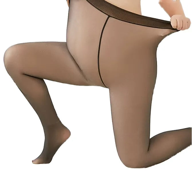 Women's Seamless Comfort and Tummy Control Fake Translucent Sheer Tights High Waist Stretchy Opaque Skin-Tone Tights Pantyhose
