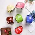 13Oz Breakfast Ceramic Coffee Mug with Lid Colourful Scandinavian Design for Smoothies and Oktoberfest Ready to Ship
