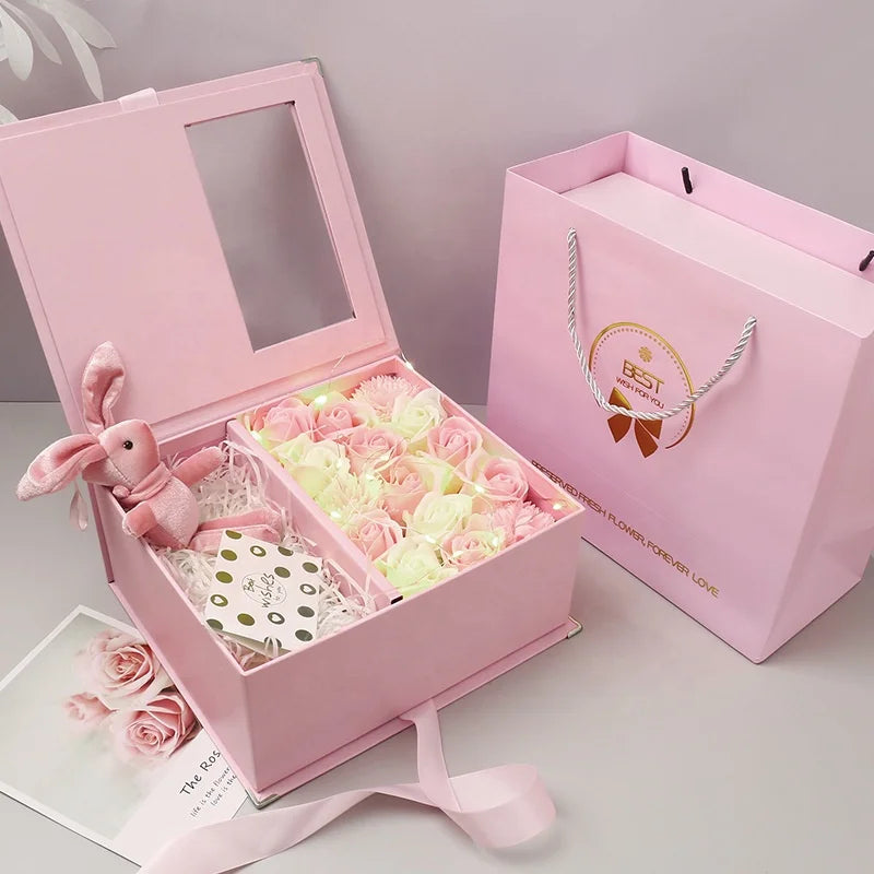 2024 New Arrival Cosmetic Packaging Box With Transparent Window Custom Logo Paper Boxes for Perfume Gift Sets Box