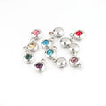 6.5mm Stainless Steel Birthstone Pendant Accessories Lucky Stone Birthday Stone DIY Pendant