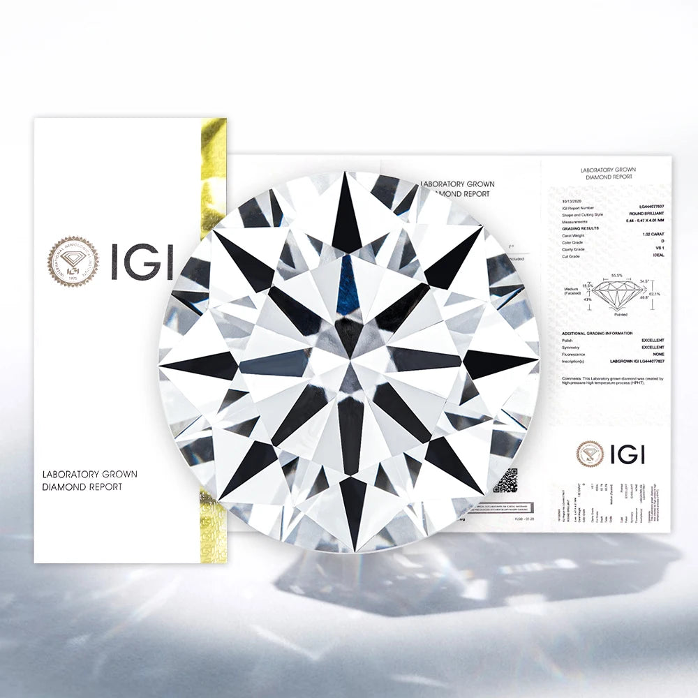 Mishang IGI Certificate Loose Round Lab Grown Diamonds Excellent Cut 1ct 1.5ct 2ct 3ct 4ct 5ct 6ct VS VVS HPHT CVD Lab Diamond