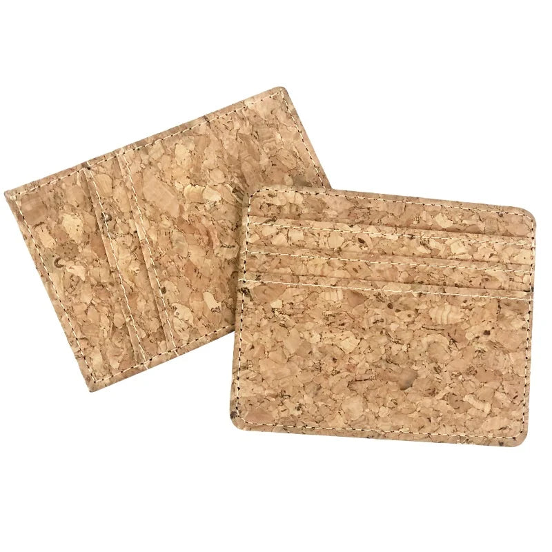 Hot Sale ECO Cork Cards Holder Wallet Real Cork Material Slim Credit Card Holders Can Custom Logo Packaging Promotion Gifts