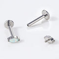 Toposh Wholesale Internally Threaded CZ G23 Cartilage ASTM F136 Lip Stud Titanium Labret Flat Back Earring Piercing Jewelry