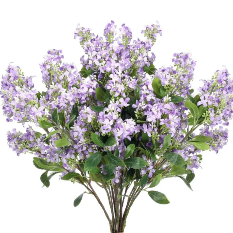 Artificial Lilac Flowers Delphinium Antirrhinum Stem Silk Purple Branch Floral Arrangement for Vase Centerpieces Wedding Home