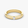 SGARIT Fine Jewelry 14K Yellow Gold 0.1CT 3mm Lab Grown Diamond Ring Round Cut Four Prong With IGI Certificate