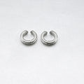 High Quality Silver Color Matte Earrings 316L Surgical Steel No Piercing Brushed Clip on Earring
