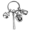 I love Baseball Softball Bat Hat Glove Metal Keychain She Believed She Could so She Did Backpack Accessories Bag Car Key Chain