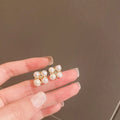 Fashion S925 Elegant Earrings Gold Plated Dangling Pearl Stud with Drop Earrings Baroque Pearl Unique Earrings for Women