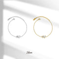 HOVANCI Personalized Women Mens Waterproof Zirconia Double Heart 18K Gold Plated Stainless Steel Bracelet for Women