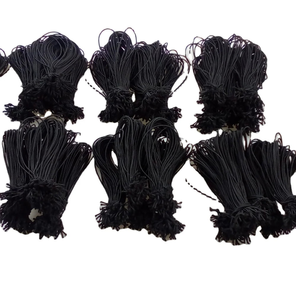 Pre-Tied Metallic Elastic Loop with Knot Colour Hang Tag Cord for Packaging & Printing Products