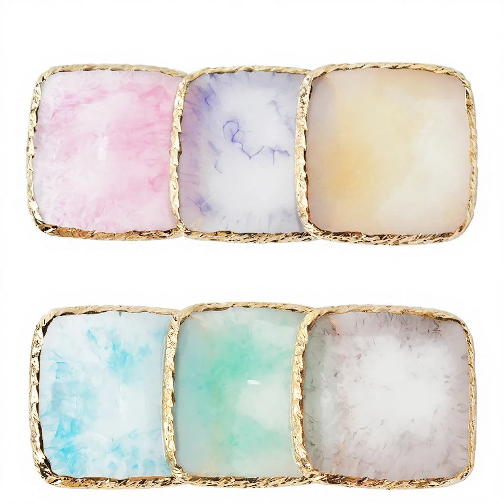25 Style Wholesale Nail Tips Holder Gilt Display Plate Agate Design Crystal Resin Palette for Nail Art Manicure Tools