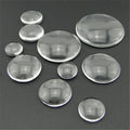 AA016418 Round Faceted Flat Back White Synthetic Glass Cabochon Decorative Stone for Time Gem DIY Accessories