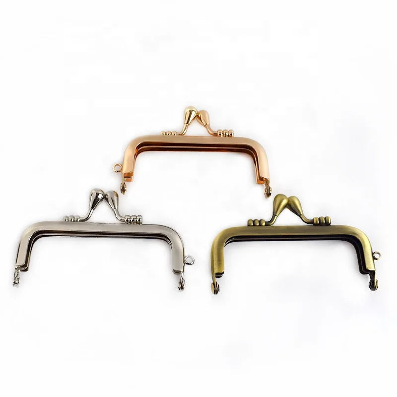 Meetee BS187 8.5cm Square Handbag Handle Accessories Smooth Bud Head Alloy Clutch Closure Purse Frame Women Bag Hinge Hardware