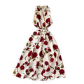 Professional Custom Factory Direct Summer Vintage Floral Midi Dress for Women Elegent Slim Casual Tunic V Neck Empire