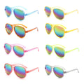 New Arrivals Fashion Designer Round Clear Frames Rainbow Competitive Price Double Bridge Color Lens Sunglasses for Kids Girls