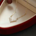 Creative INS Fashion Pure 925 Sterling Silver Clavicle Chain V Shaped Zircon Pendant Necklace for Women Jewelry