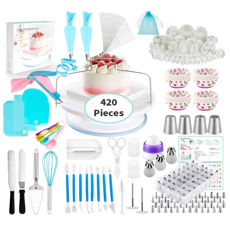 420pcs Wholesale Stainless Steel Nozzle Cake Baking Icing Piping Tips Cake Decorating Pastry Nozzles Piping Tip Sets