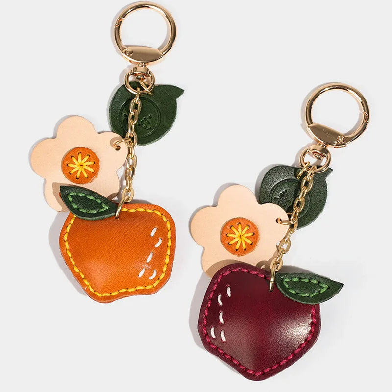 Promotional PU Leather Wedding Cute Fruit Keychain Return Gifts Tool Keychain for Guests Keychain