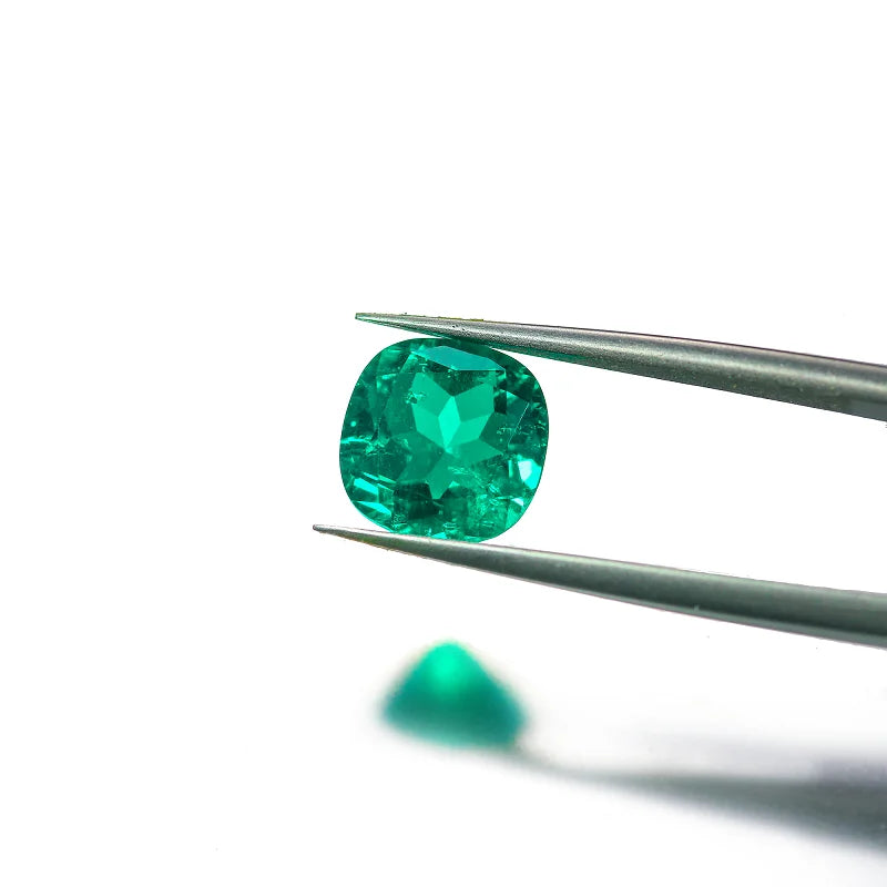 Wholesale Quality Loose Gemstone Hydrotherma Emerald Cushion Cut Colombian Emerald Grams Price