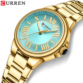 CURREN Fashion Brand Watches for Women Simple Casual Stainless Steel Bracelet Quartz Pointers Wristwatches Luminous Hands Clock