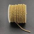 Tarnish-Free PVD 18k Gold Plated 304L Stainless Steel Ball Beaded Chain Roll for Jewelry Making Jewelry Findings Components
