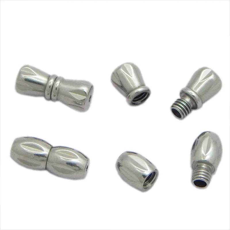 Wholesale Stainless Steel Peanut Screw Type Clasp for Leather Bracelet Necklace Clasp Jewelry Accessories Clasp