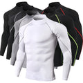 Custom Logo Men's Quick Dry Fitness Training Top Tee GYM Tshirt Long Sleeve Compression Turtle Mock Neck Workout T Shirts