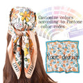 New Silk Scarves Printing Service 70*70CM Designer Foulard En Soie Silk Bandana Women Square Custom Silk Scarf With Logo