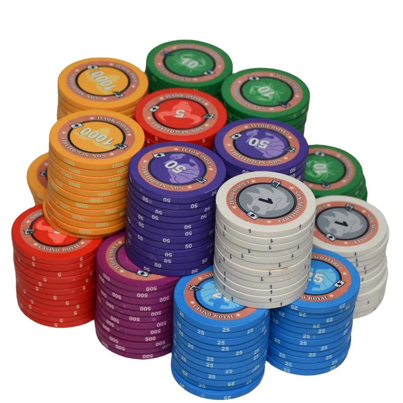 High Quality 10g Custom Logo 39mm Ceramic Poker Chips for Sublimation Wholesale JIAYI Brand Model JY-PC01